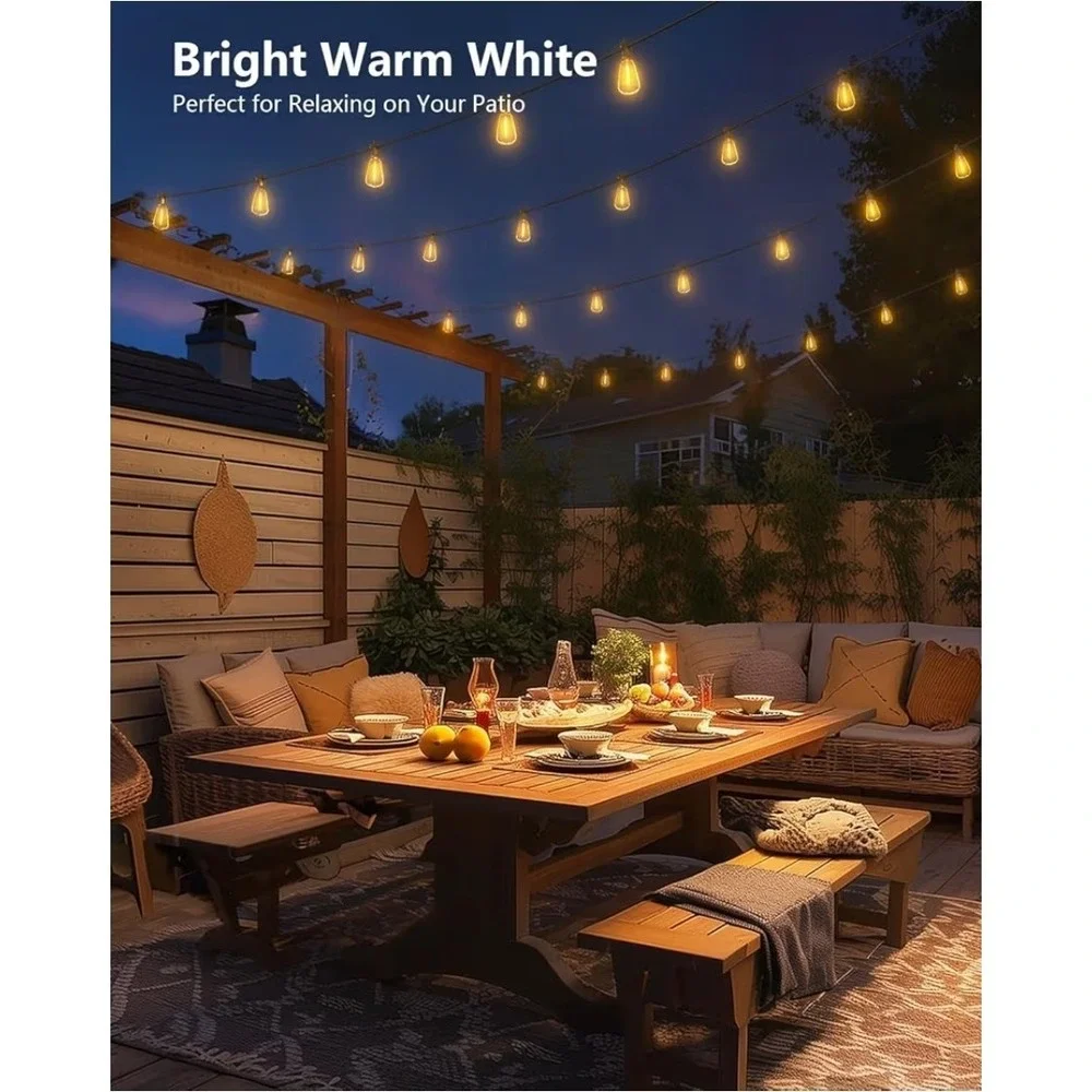 Solar String Lights 175FT LED Waterproof Dimmable Remote Brightown Patio Outdoor